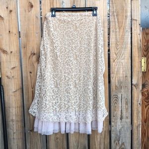 Lace midi skirt